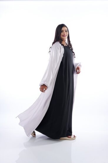 Turkish modist shimmer open abaya